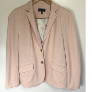 Talbots Women 8 Baby Pink Blazer Preppy Girly Anchor Nautical Barbiecore Pastel